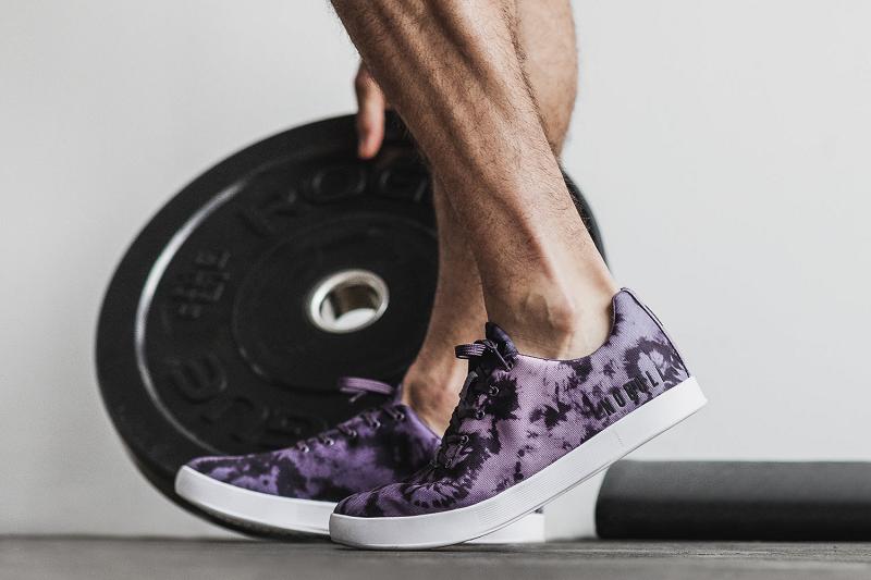 Nobull Dark Wisteria Tie-Dye Canvas Men's Trainers Dark | USA T1397C